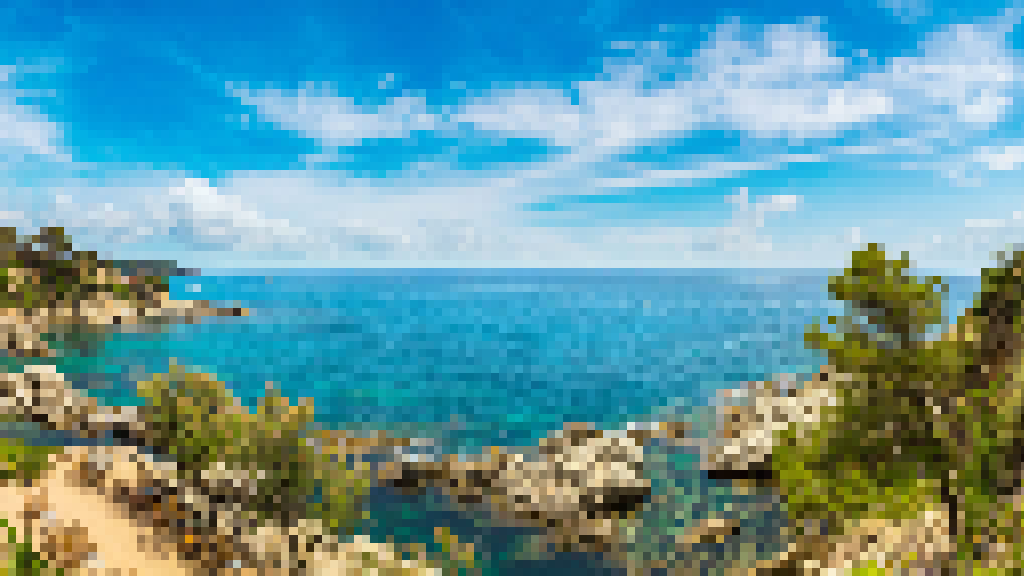 A pixelated coast